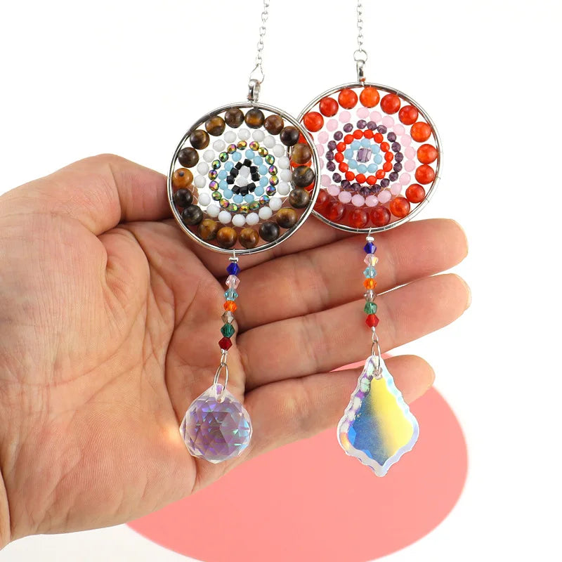 Colorful Crystal Beads Disc Door Curtain Hanging Ornament