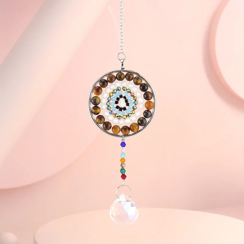 Colorful Crystal Beads Disc Door Curtain Hanging Ornament