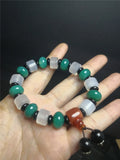 Green/Natural Chalcedony 12mm Bead Bracelet