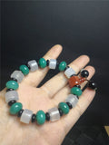 Green/Natural Chalcedony 12mm Bead Bracelet