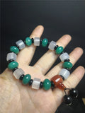 Green/Natural Chalcedony 12mm Bead Bracelet