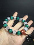Green/Natural Chalcedony 12mm Bead Bracelet