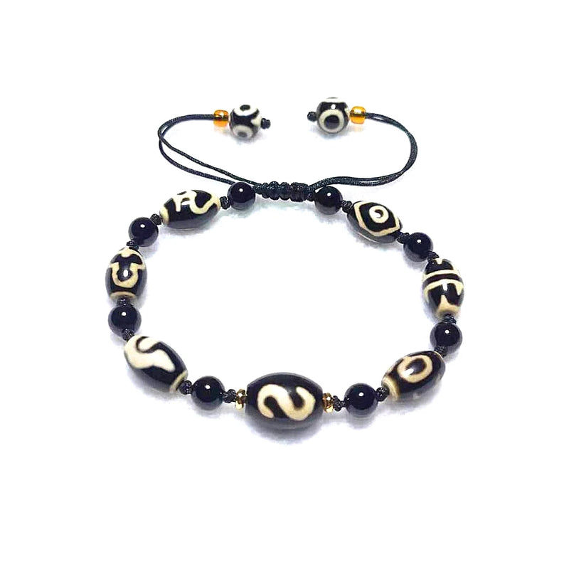 Hand-woven Amulet Bracelet Agate DZI Beads Money hook Totem Adjustable
