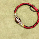 Hand-woven Ladies Amulet Bracelet Old Agate DZI Beads