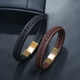 Ethnic Style Men's Leather Bracelet, Multi-layer PU Retro Jewelry