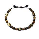 Hand-woven Tibetan Dzi Bead Bracelet Agate 8*12mm Men Women Ornament Bracelet