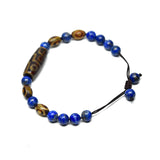 Tibetan Dzi Bead Bracelet Lapis Agate 9eyes DZI Bracelet