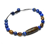 Tibetan Dzi Bead Bracelet Lapis Agate 9eyes DZI Bracelet