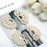 Hand Woven Pearl Retro Fan Beaded Half Circle DIY Jewelry Earrings 2pcs