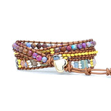 Handwoven Red Agate Stone Love Pendant Bracelet