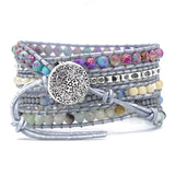 Hand Woven Rope Agate Turquoise Bracelet Men Women Gift