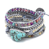 Hand Woven Rope Agate Turquoise Bracelet Men Women Gift
