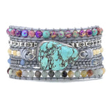 Hand Woven Rope Agate Turquoise Bracelet Men Women Gift