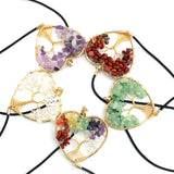 Colorful Gravel Tree Of Life Bookmark Heart Shaped Chakra Crystal Gift