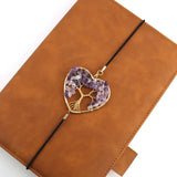 Colorful Gravel Tree Of Life Bookmark Heart Shaped Chakra Crystal Gift