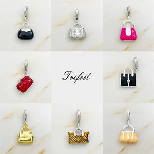 Handbag Briefcase Charms Pendant 925 Silver Jewelry For Women