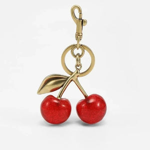 Crystal Cherry Handbag Pendant Keychain Women's Car Accessory