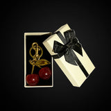 Crystal Cherry Handbag Pendant Keychain Women's Car Accessory