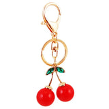 Crystal Cherry Handbag Pendant Keychain Women's Car Accessory