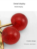Crystal Cherry Handbag Pendant Keychain Women's Car Accessory
