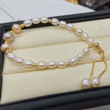 Mixed Freshwater Pearl Bracelet Set Handcrafted with 5-6mm & 8-9mm Pearls