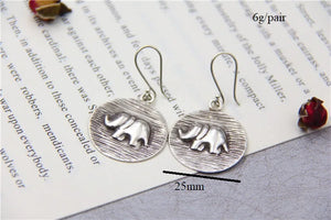Handcrafted 925 Silver Elephant Earrings for Women