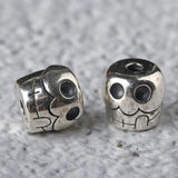 925 Silver Skull Beads Sterling Skeleton Loose Beads DIY Jewelry Findings