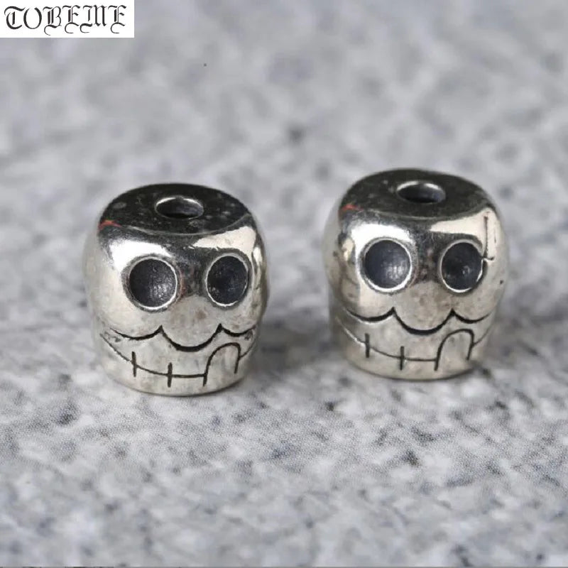 925 Silver Skull Beads Sterling Skeleton Loose Beads DIY Jewelry Findings
