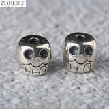 925 Silver Skull Beads Sterling Skeleton Loose Beads DIY Jewelry Findings
