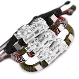 999 Silver Wolf-Bead Bracelet Pure Silver Power Man Bracelet