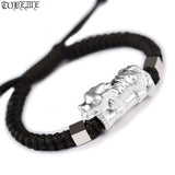 999 Silver Wolf-Bead Bracelet Pure Silver Power Man Bracelet