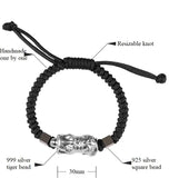 999 Silver Wolf-Bead Bracelet Pure Silver Power Man Bracelet