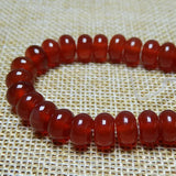 Handcrafted Red Agate Bead Bracelet with Small Abacus Design