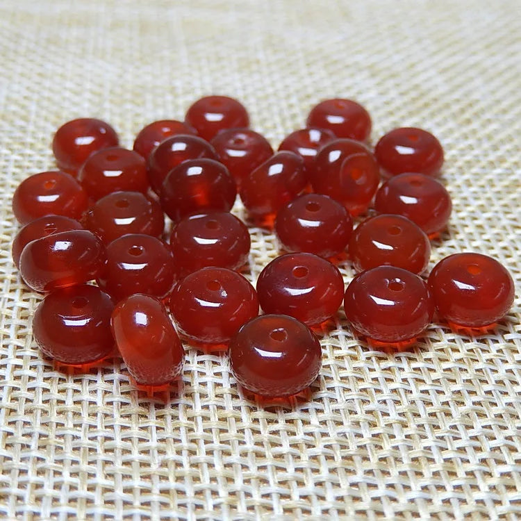Handcrafted Red Agate Bead Bracelet with Small Abacus Design
