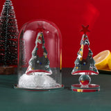 Crystal Christmas Tree Ornaments Clear Glass Figurine Holiday Decor