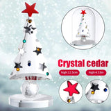 Crystal Christmas Tree Ornaments Clear Glass Figurine Holiday Decor