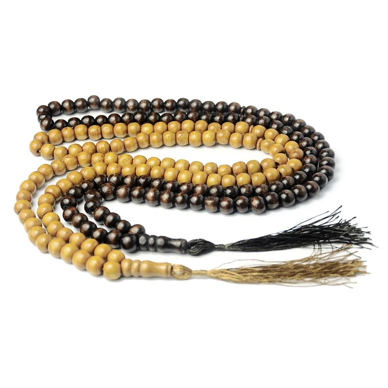 Handcrafted 8mm 99 Beads Prayer Beads with Bead Stops Muslim Wood Beads Unisex