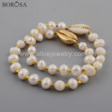 Cowrie Shell Bracelet with Pearl Beads, Beach Jewelry