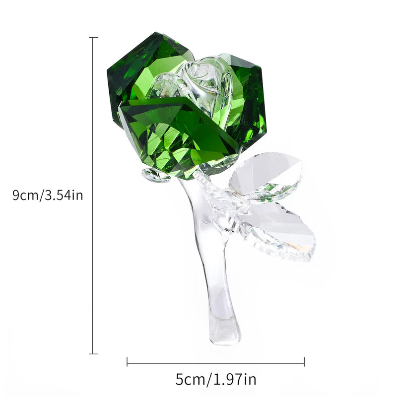 Handcrafted Romantic Crystal Rose Flower Decoration Rose