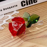 Handcrafted Romantic Crystal Rose Flower Decoration Rose
