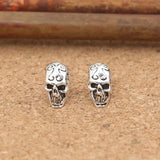 Thai Silver Skull Earrings Vintage 925 Silver Man Earrings