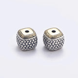 Vintage 925 Silver Lucky Symbol Beads Square DIY Jewelry