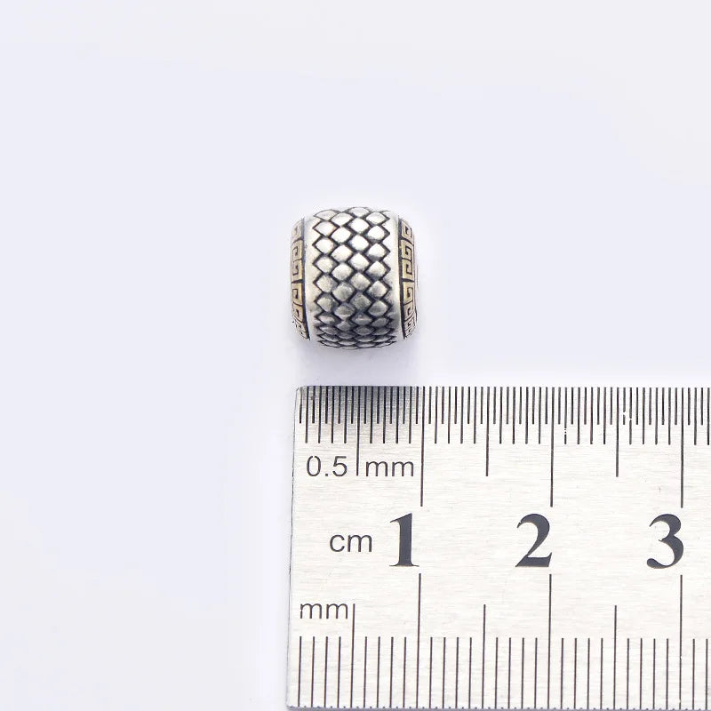 Vintage 925 Silver Lucky Symbol Beads Square DIY Jewelry