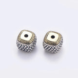 Vintage 925 Silver Lucky Symbol Beads Square DIY Jewelry