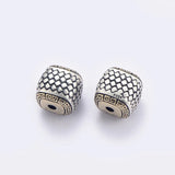 Vintage 925 Silver Lucky Symbol Beads Square DIY Jewelry