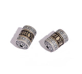 Vintage 925 Silver Tibetan OM Mani Padme Beads Buddhist Wanzi Symbol Good Luck
