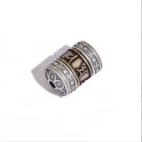 Vintage 925 Silver Tibetan OM Mani Padme Beads Buddhist Wanzi Symbol Good Luck