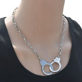Handcuffs Pendant Necklace Punk Necklaces Metal Chain Collar Gothic Collares