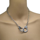 Handcuffs Pendant Necklace Punk Necklaces Metal Chain Collar Gothic Collares