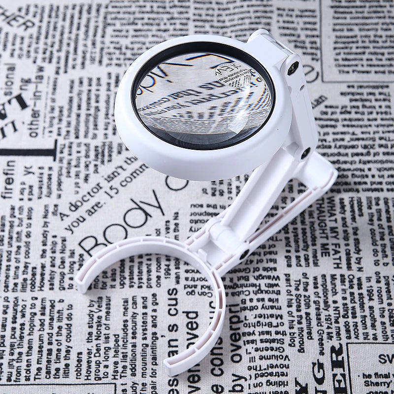 8 LED Lights Magnifier with Stand Portable Foldable 5/11X Magnification